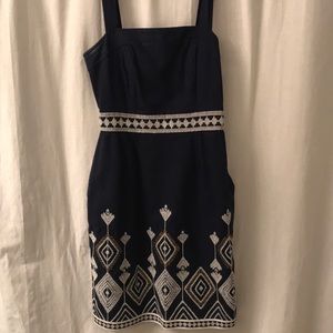 Banana Republic Navy Dress with Embroidery